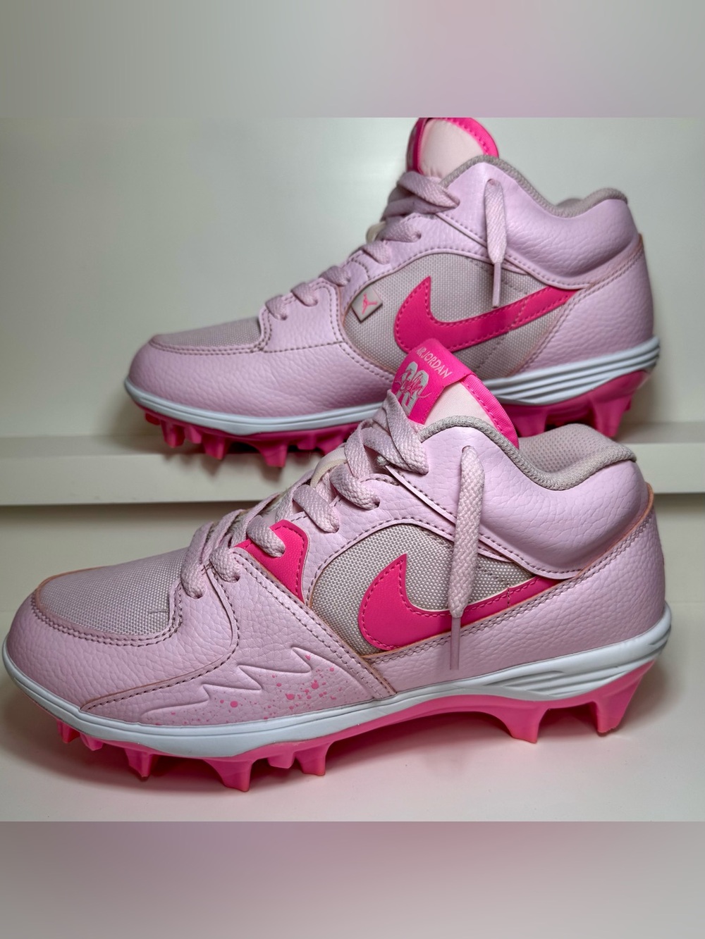 Jordan Stadium 90 Low Baseball Cleats Mens Sz 8 Hot Pink Drip Diamond preowned